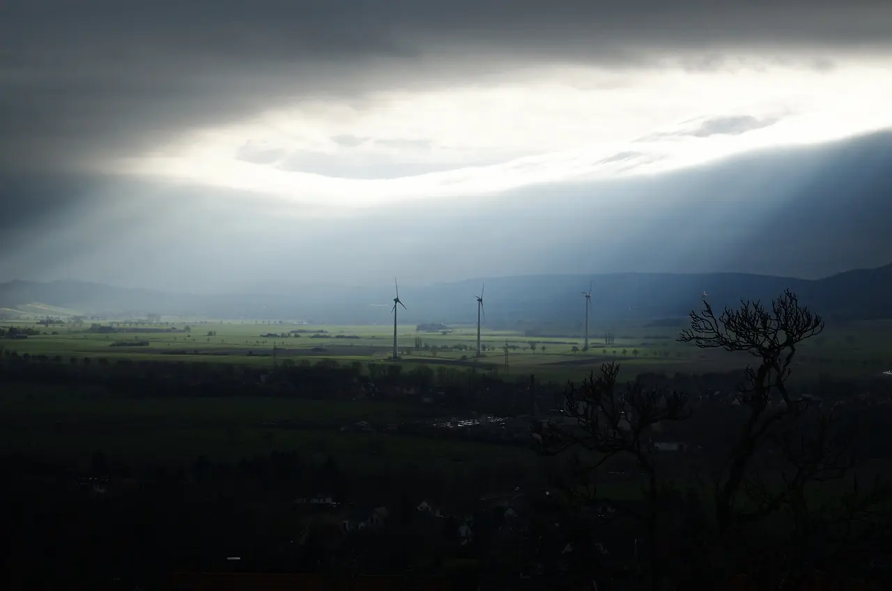 Der Himmel über dem ländlichen Raum