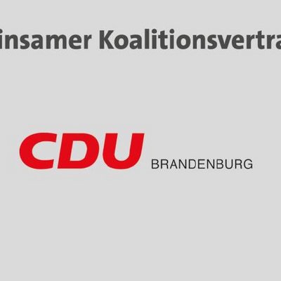 Ausschnitt aus dem Titel des Koalitionsvertrages der neuen Brandenburger Landesregierung, vollständiger Titel: "Ein neues Kapitel für Brandenburg. Zusammenhalt, Nachhaltigkeit, Sicherheit."