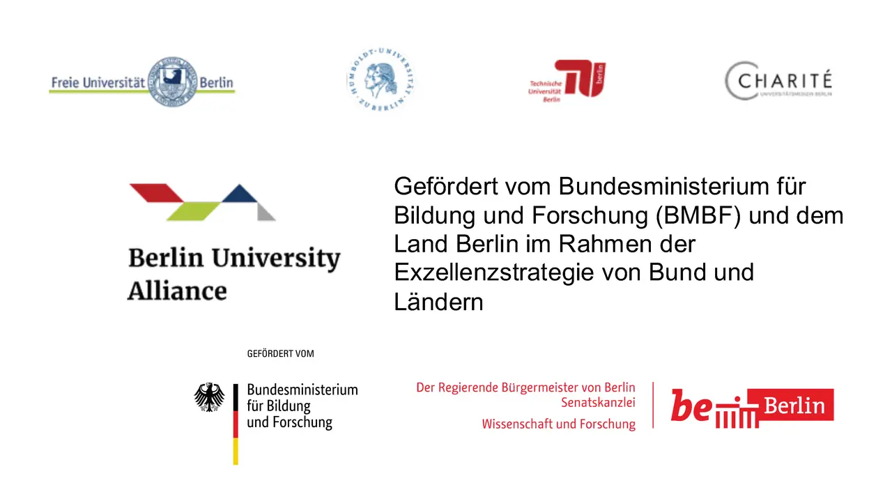 Die Grafik zeigt zahlreiche Logo-Grafiken beteiligter Institutionen und nennt den Förderhinweis