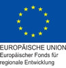 Das Logo des Europäischen Fonds für regionale Entwicklung zeigt den Schriftzug des Fonds und das Sternenbanner der Europäischen Union mit zwölf kreisförmigen Sternen auf blauem Grund.